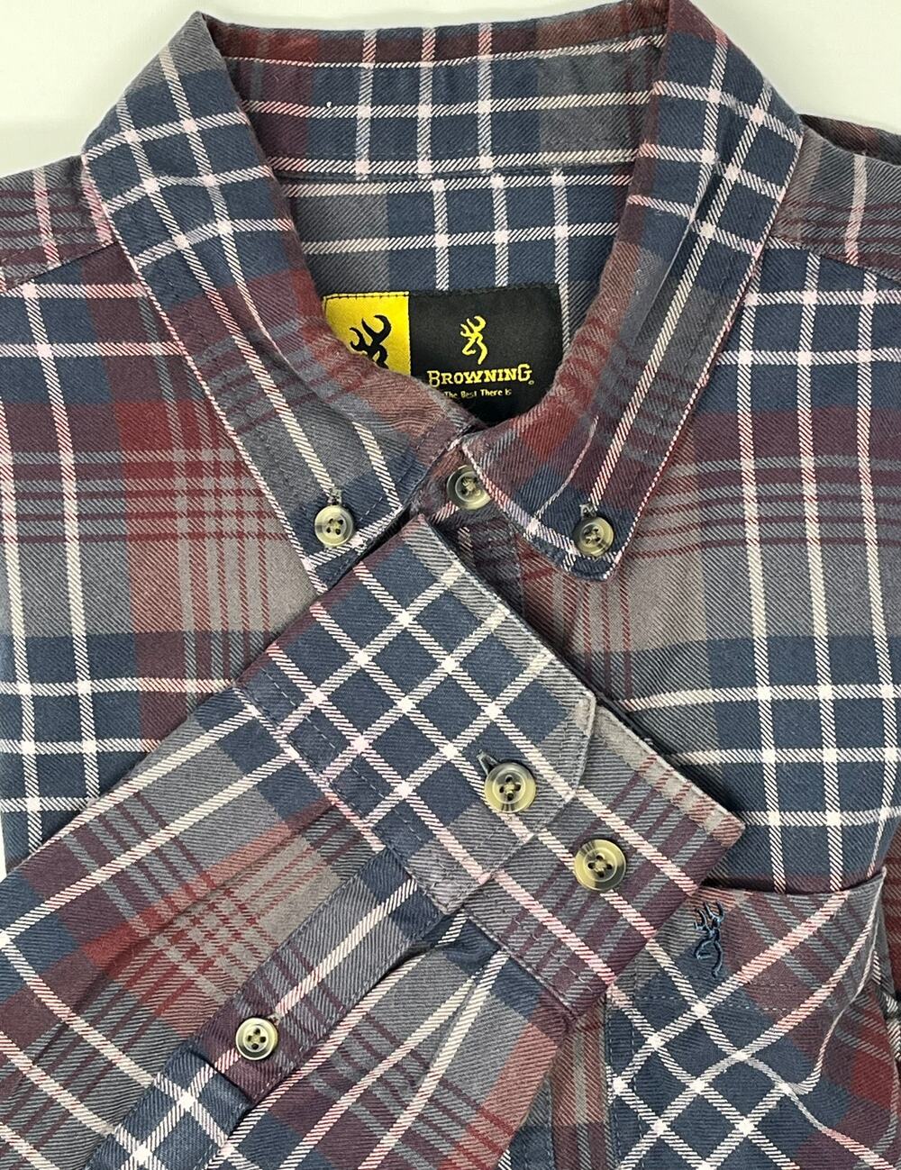 Browning Men's Long Sleeve Button Down size Medium 100% Cotton Pre-Owned
